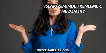 Islak Zeminde Frenleme C Ne Demek?