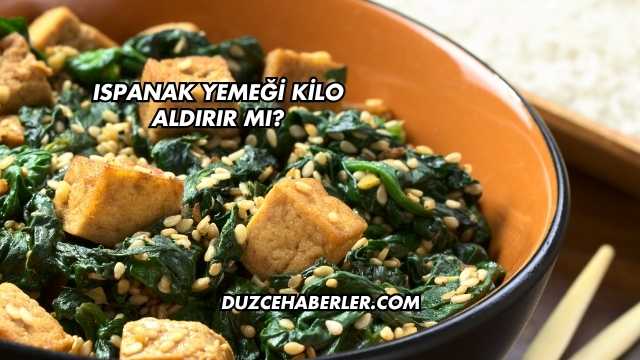 Ispanak Yemeği Kilo Aldırır mı?